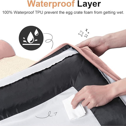 Large Dog Bed Orthopedic Washable: Beds Bolster XL Bed Large Big Dogs Memory Foam Couch Sofa Waterproof with Removable Cover - Pink