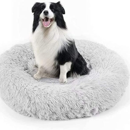 Dog Bed, Cat Calming Bed, Faux Fur Pillow Pet Donut Cuddler Round Plush Bed for Large Medium Small Dogs and Cats