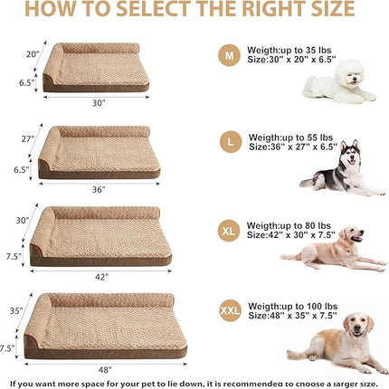 BFPETHOME Orthopedic Dog Beds for Extra Large Dogs, Waterproof Sofa XXL Dog Bed with Sides, Non-Slip Bottom and Egg-Crate Foam Big Dog Couch Bed with Washable Removable Cover,
