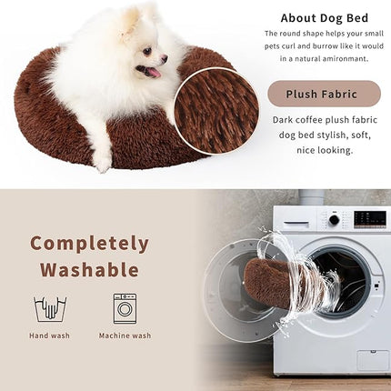 nononfish Marshmallow Cat Bed Kawaii Cat Nest for Indoor Cats Washable Fluffy Anti Anxiety Kitten Bed 19 Inches