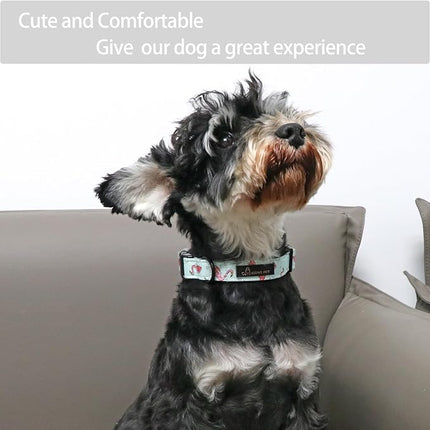 ARING PET Summer Dog Collar, Cute Flamingo Adjustable Lightweight Cotton Pet Collars for Small Medium Large Boy and Girl Dogs, X-Small