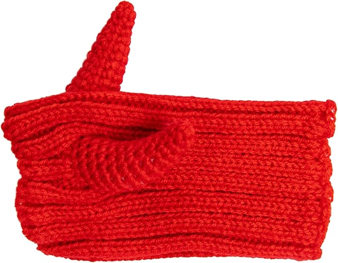 Zoo Snoods Red Devil Dog Costume - Warm Crochet Snood Wrap for Pets, Neck Ear Cover Protection, Halloween Winter (Small)