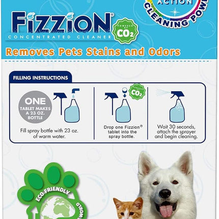 Fizzion Pet Stain and Odor Remover 23 ounce Empty Spray Bottle with 2 Refills