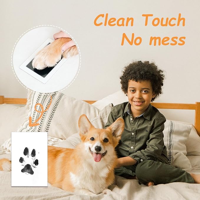 Inkless Paw Print Kit,Dog Paw Print Kit,Dog Nose Print Kit,Clean Touch Ink Pads and Imprint Cards,Pet Paw Print Impression Kit for Dogs Cats Footprint Keepsake