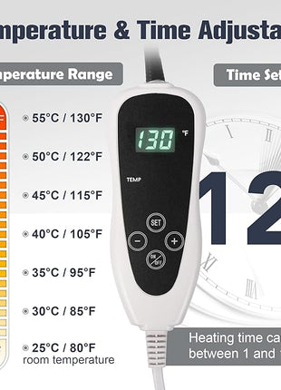 Cat Heating Pad, Waterproof Pet Heating Pad for Cats Dog Indoor, 11 Adjustable Temperature Cat Warming Bed Mat with Timer, Indoor Heated Bed with Chew Resistant Cord (L: 35'' L X 24'' W)