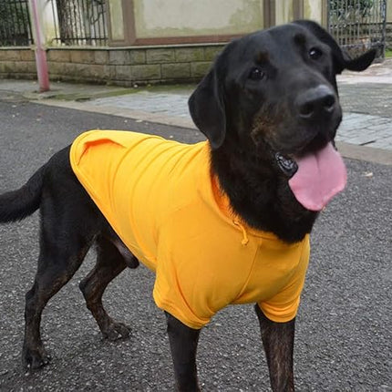 Lovelonglong Blank Basic Hoodie Sweatshirt for Dogs 100% Cotton Fits Small Medium Dachshund Large Dog Orange S