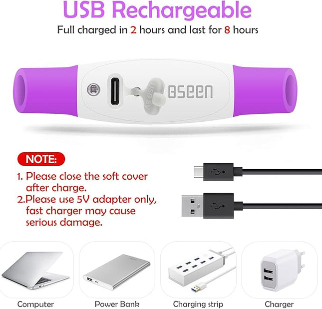 Light up Dog Collar, BSEEN USB Rechargeable Flash Dog Necklace Light, Pet Safety Collar Makes Your Beloved Dogs Be Seen at Night for Small Medium Large Dogs(Purple)