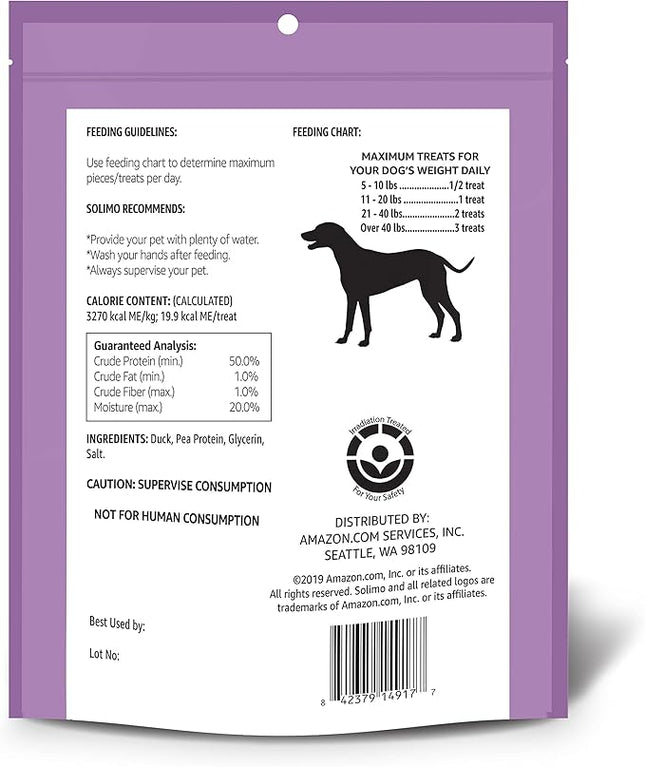 Amazon Brand - Solimo Duck Jerky Dog Treats,2 pounds