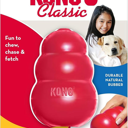 KONG Classic Stuffable Dog Toy - Fetch & Chew Toy for Dogs - Treat-Filling Capabilities & Erratic Bounce for Extended Play Time - Durable Natural Rubber Material - for Large Dogs (Pack of 2)