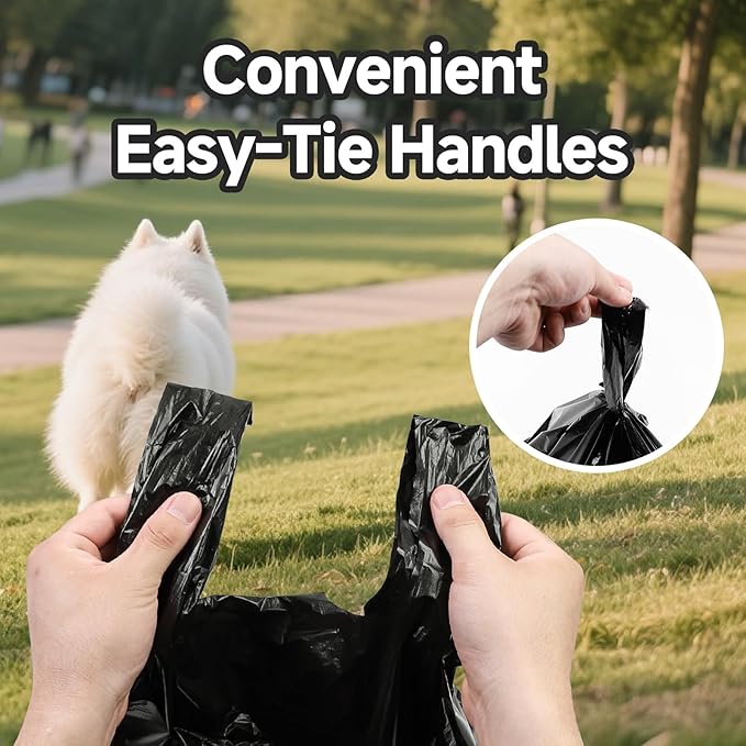 60 Count Pooper Scooper Bags Compatible with Arm and Hammer, Dog Waste Bags with Easy-Tie Handles, Extra Thick with No-Leakage Pet Poop Bag for Swivel Bin and Rake, Multi-Use (Only Dog Poop Bags)