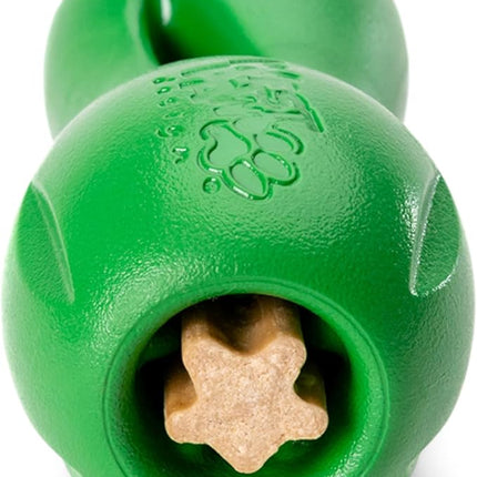 West Paw Qwizl Treat Dispensing Dog Toy for Tough Chewers- Durable Long Lasting Chew and Fetch Toy Keeps Dogs Engaged- Dishwasher Safe Safe Materials Made in USA - Clover Green, Large
