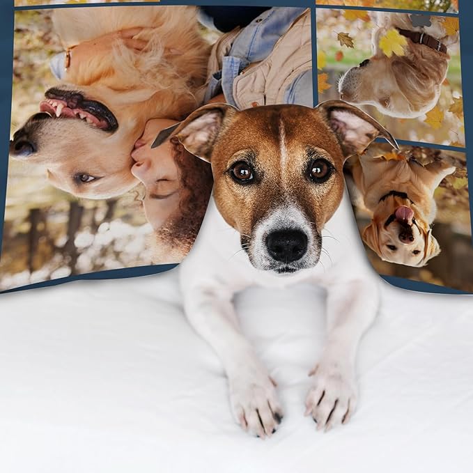 Custom Dog Blanket, Dog Memorial Gifts for Loss of Dogs, Personalized Throw Blanket with Pictures Name, Cat Memorial Blanket Gift, Pet Remembrance Gifts, Pets Loss Sympathy Gifts