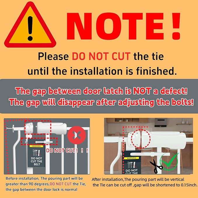 57.5"-62" Extra Wide Auto Closing Baby Safety Gate for Stairs & Doorways, Pressure Mounted No Drill Pet Gate with Walk-Through Door - Heavy Duty Childproof Gate for Toddlers, Kids, Dogs (White)