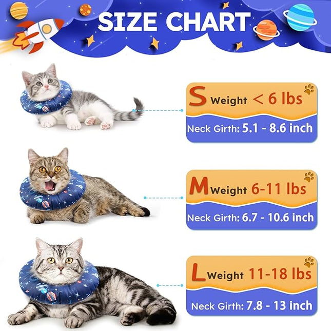 Cat Cone Collar Soft, Waterproof Cat Recovery Collar for Wound Healing Cute Donut Adjustable Kittens Cones to Stop Licking Comfortable Neck Elizabethan Collars for Cats Kittens After Surgery