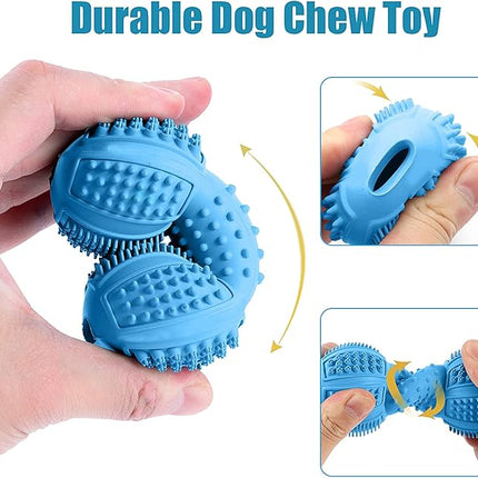 Dog Chew Toys 4 Pack, Dog Toys for Aggressive Chewers Small Medium Large Breed, Multifunctional Teeth Cleaning and Gum Massage, Tough Dog Toys with Natural Rubber for Puppy and Medium Large Dog