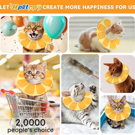 Cat Cone Collar Soft, Waterproof Cat Recovery Collar for Wound Healing Cute Donut Adjustable Kitten Cones to Stop Licking Comfortable NEC Elizabethan Collars for Cats Kittens After Surgery