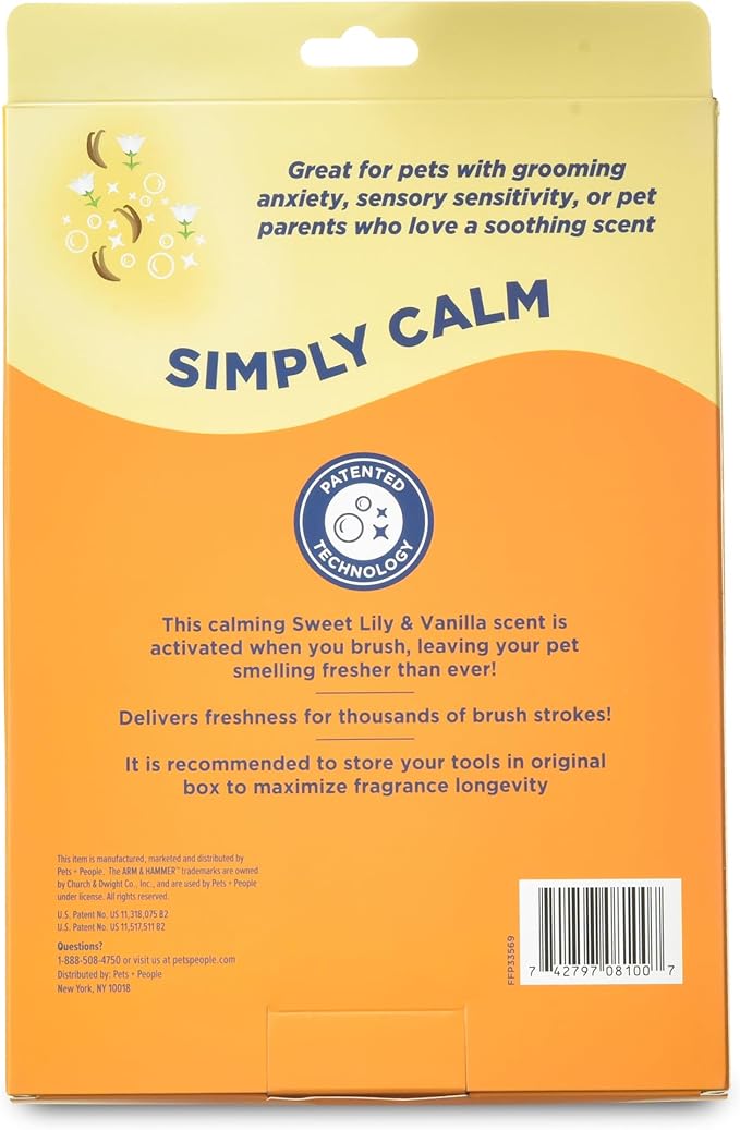 Arm & Hammer “Simply Calm” Dog Grooming Deodorizing Glove with Fragrance Transfer Technology –Scented Silicone Hand Brush for Bathing & Shedding, Sweet Lily & Vanilla Scent