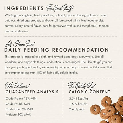 Fromm Crunchy Os Pot Roast Punchers Dog Treats - Premium Crunchy Dog Treats - Beef Recipe - Pack of (3) 6 oz Bags