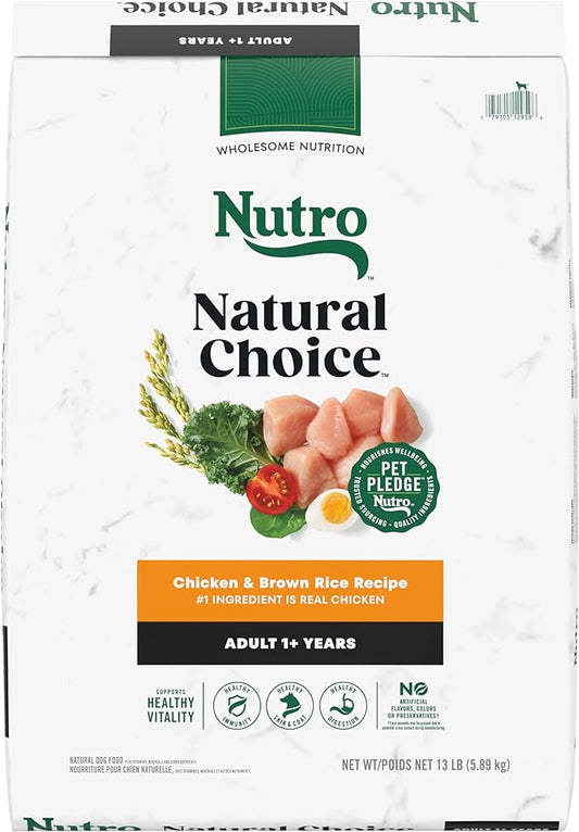 Nutro Natural Choice Adult Dry Dog Food, Chicken and Brown Rice Recipe, 13 lbs.