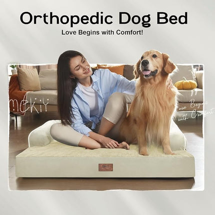 Dog Bed Large Sized Dogs-Orthopedic Waterproof Bed for Dogs,Large Dog Beds with Washable Removable Cover & Non-Slip Bottom