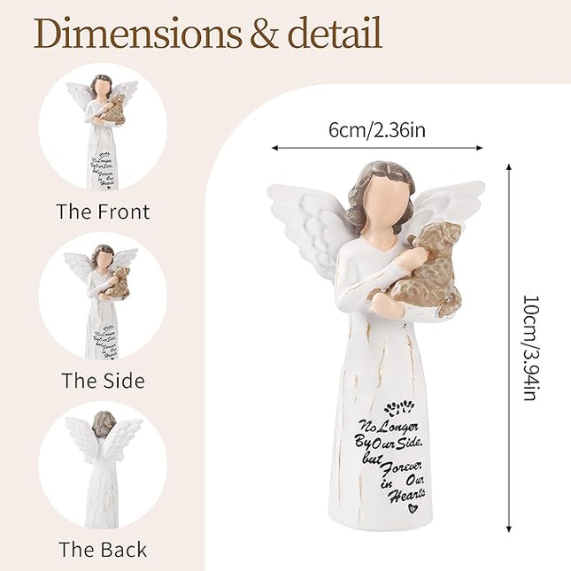 Loss of Dog Sympathy Gift, Dog Memorial Gifts, Angel Figurine, Remembrance Keepsake, Pet Sympathy Gift(Light Brown-S Size)