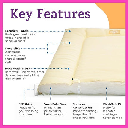 Pet Dreams Dog Crate Pad - Washable Kennel Mat, Crate Pads for Dog Cages, Non-Toxic, Flat Indoor Cat Bed, Fits iCrate 18, 24, 30, 36, 42, 48 Inches (Grey, Small, 24")