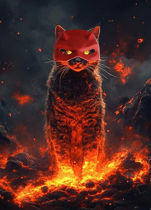 Cat Bat Mask Halloween Costumes Accessories for Cats, Cat Bat Cosplay Apparel (Medium, Red Devil)