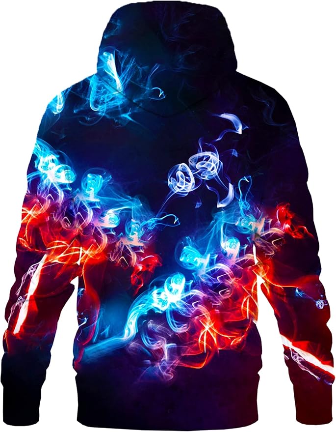 Yasswete Unisex Adults 3D Printed Fashion Hoodies for Men Women Pullover Novelty Sweatshirts with Big Pockets