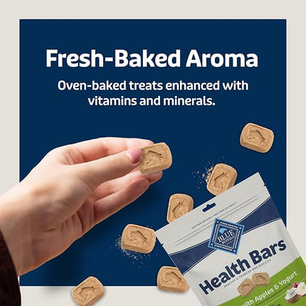 Blue Buffalo Health Bars Mini Crunchy Dog Biscuits, Oven-Baked with Natural Ingredients, Apples & Yogurt, 32-oz Bag