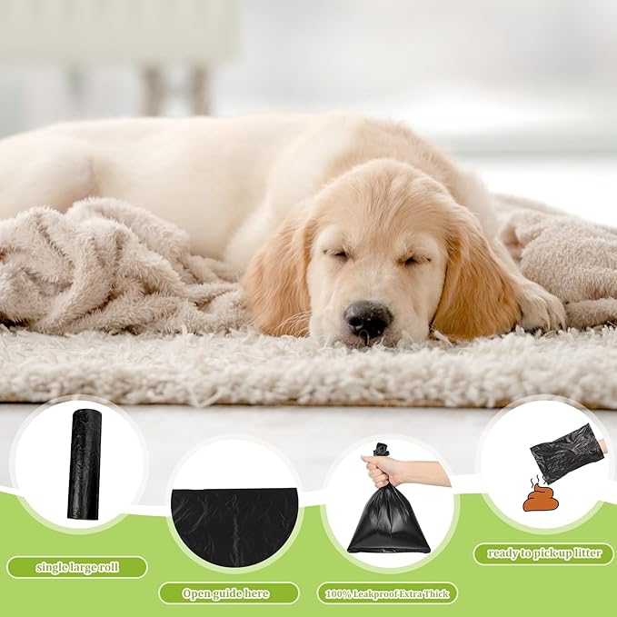 Sherr 6 Boxes Dog Poop Bags Bulk Leak Proof Dog Waste Bags Doggy Poop Bags Pet Waste Bags for Puppy Pets Outdoor Walking and Travel