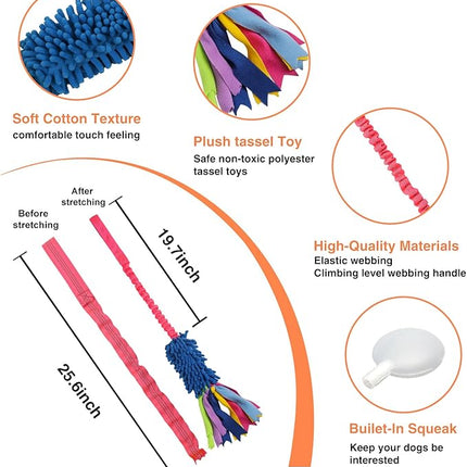 wodoca Dog Tug Toy, Dog Toys for Aggressive Chewers - Strong Squeak Rope Toy, Easy to GRAP Chew Toy for Large Dogs, Puppies, Middle Dogs - Ideal for Training and Play, Hand Made