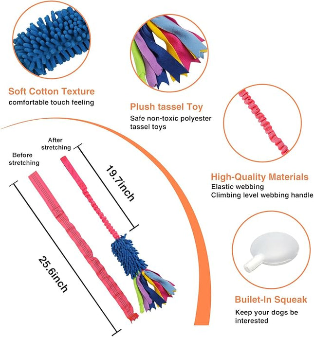 wodoca Dog Tug Toy, Dog Toys for Aggressive Chewers - Strong Squeak Rope Toy, Easy to GRAP Chew Toy for Large Dogs, Puppies, Middle Dogs - Ideal for Training and Play, Hand Made