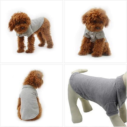 lovelonglong Basic Dog Polo Shirts Premium Cotton, Polo T-Shirts for Large Medium Small Dogs with a Two-Button Collar Blank Color Gray XL