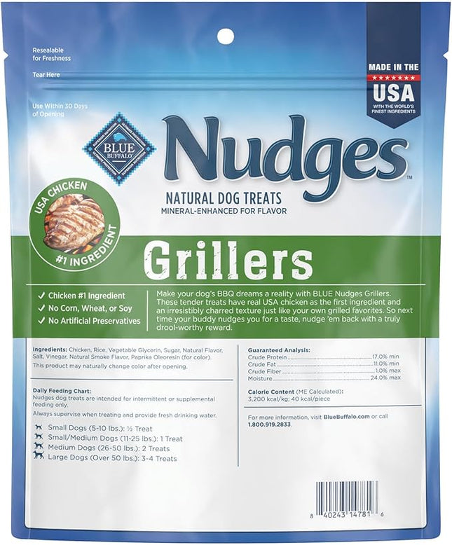 Blue Buffalo Nudges Grillers Natural Dog Treats, Made in the USA with Real Chicken, 16-oz Bag