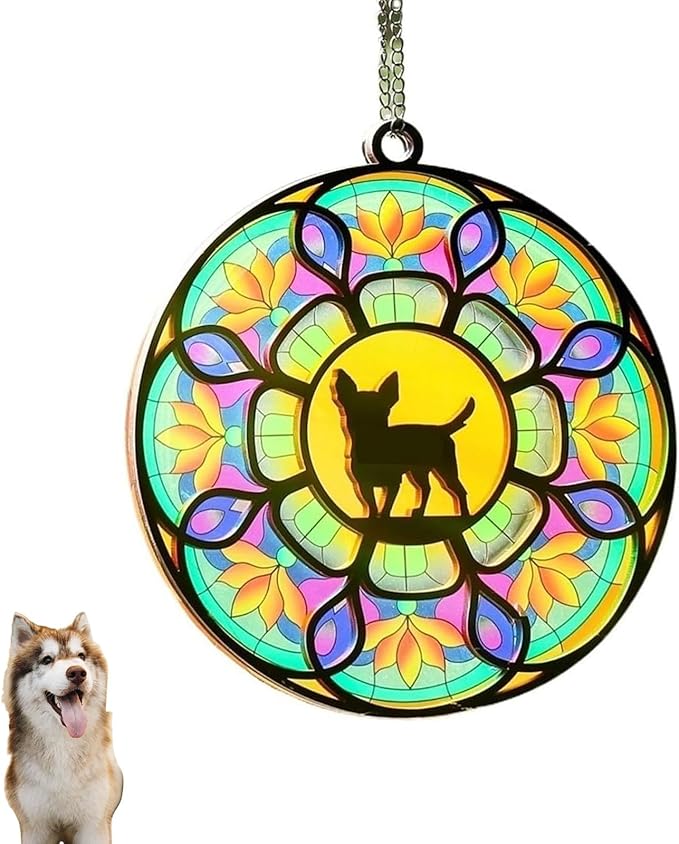 Pet Memorial Suncatcher，Pet Memorial Gifts, pet Memorial Condolence Gifts, Suitable for cat, Dog, and Other pet Lovers 6.3 x 6.3 inches