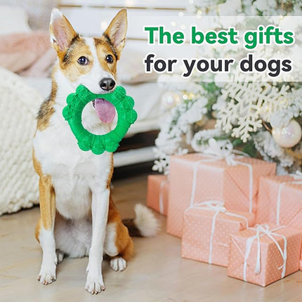Indestructible Dog Chew Toys for Aggressive Chewers, Super Dog Chewer Toys for Medium Large Dogs, Interactive Dogs Ring Toy, Heavy Duty Teething Toys