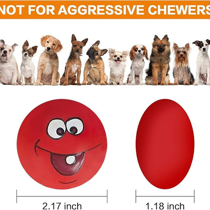 Dog Toy Squeaky Dog Toys Funny Face Chewing Latex Rubber Soft Fetch Play Interactive Dog Balls for Puppy Small Medium Pet Dog (6PCS)