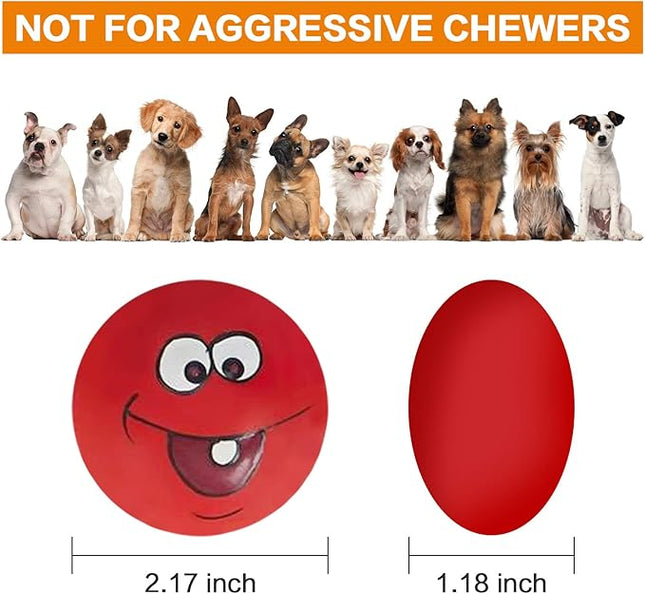 Dog Toy Squeaky Dog Toys Funny Face Chewing Latex Rubber Soft Fetch Play Interactive Dog Balls for Puppy Small Medium Pet Dog (6PCS)