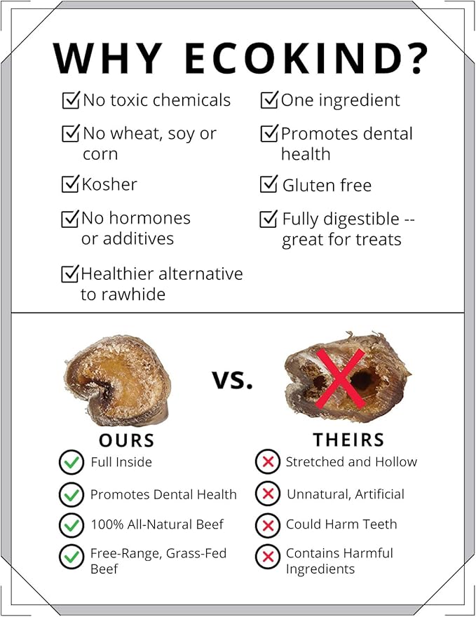 EcoKind Pet Treats All-Natural Premium 12 Inch Bully Sticks for Dogs | 16 Oz. Bag | Delicious Protein Rich Dog Chews