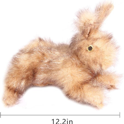 ALL FOR PAWS Brown Rabbit Pet Plush Toys, Dog Squeaker Toy, Large