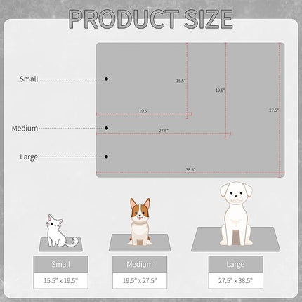 NACOCO Summer Pet Cooling Mat - Cat Dog Cushion Pad Sleeping Cool Comfortable Soft for Pets Kids and Adults (Grey French Bulldog, M)