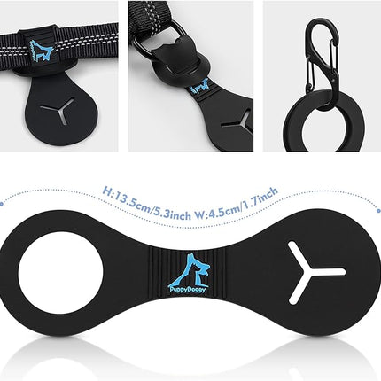 PuppyDoggy Dog Poop Bag Holder for Leash Waste Bag Carrier Dog Poop Bag Dispenser for Walking Running Bicycle Accessory 2 Pieces (Mixed Blue)