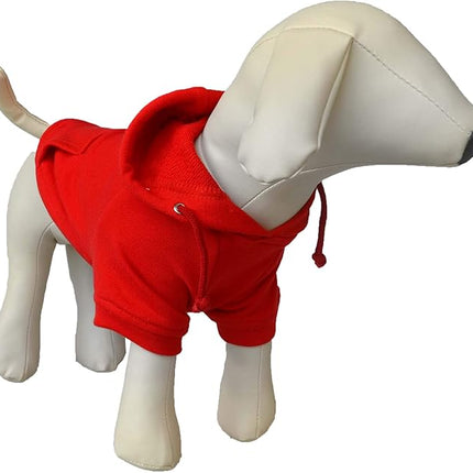 Lovelonglong Blank Basic Hoodie Sweatshirt for Dogs 100% Cotton Fits Small Medium Dachshund Large Dog Red D-L