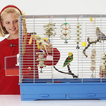 BWOGUE 7 Pack Bird Parrot Toys - Natural Wood Chewing, Climbing, Hanging & Hammock Toys for Small Parakeets, Cockatiels, Conures, Finches, Budgie, Parrots, Love Birds