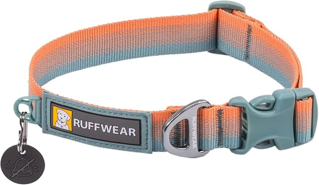 Ruffwear, Front Range Dog Collar, Adjustable Tubelok Webbing, Lightweight, Side Release Buckle, Aluminum V-Ring, Durable for Everyday Use, Spring Fade, 20"-26"