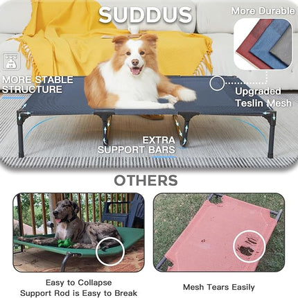 suddus Elevated Dogs Bed Waterproof Outdoor, Portable Raised Dog Bed, Dog Beds Off The Floor, Dogs Bed Easy Clean Indoor or Outdoor Use, X-Large, Blue