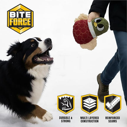 Bite Force -Durable & Strong Dog Toy Beak with Squeaker, Kevlar-Reinforced for Aggressive Chewers for Small Medium Large Dogs - Dark reg.