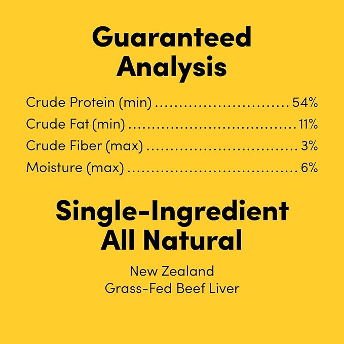 Premium Dog Treats, Freeze-Dried Raw 100% Grass-Fed Beef Liver, Single Ingredient, Protein Rich, Non-GMO, No Wheat or Corn, 3 oz