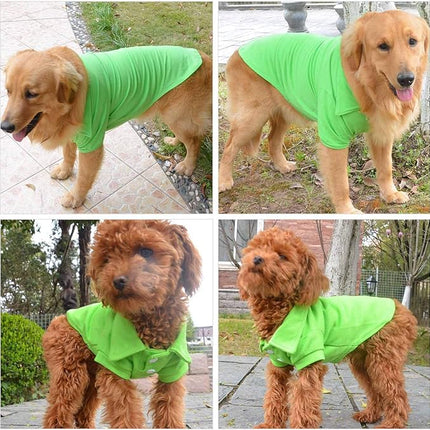 lovelonglong Basic Dog Polo Shirts Premium Cotton, Polo T-Shirts for Large Medium Small Dogs with a Two-Button Collar Blank Color Green XL