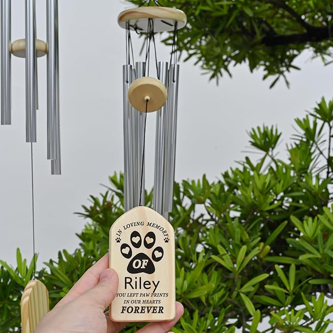 Pet Memorial Wind Chime, Personalized Pet Memorial Gifts, Pet Loss Sympathy Gift, Dog Memorial Gifts for Loss of Dog, Bereavement Gifts for Loss of Pet, in Loving Memory Dog
